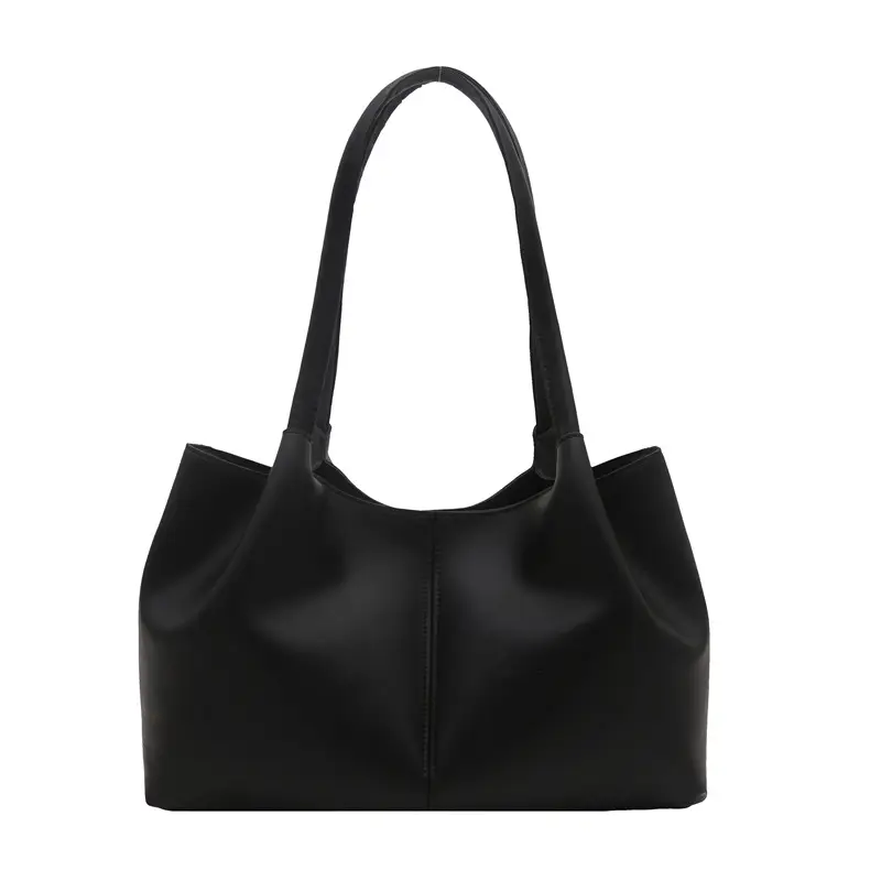 Silver Spliced Tote Bag Large Capacity Daily Commuter