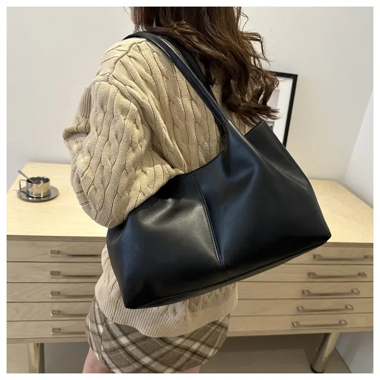 Silver Spliced Tote Bag Large Capacity Daily Commuter — feature 19