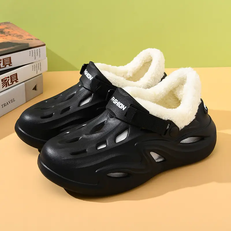 Women's Cotton Slippers fleece-lined Thickened Warm Wool Slippers for Outer Wear in Autumn and Winter Increased Dirty-Resistant Cotton Slippers - Image 6