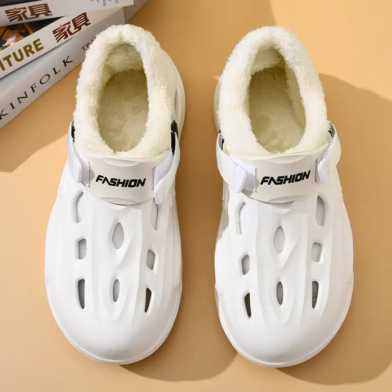 Women's Cotton Slippers fleece-lined Thickened Warm Wool Slippers for Outer Wear in Autumn and Winter Increased Dirty-Resistant Cotton Slippers - Image 7
