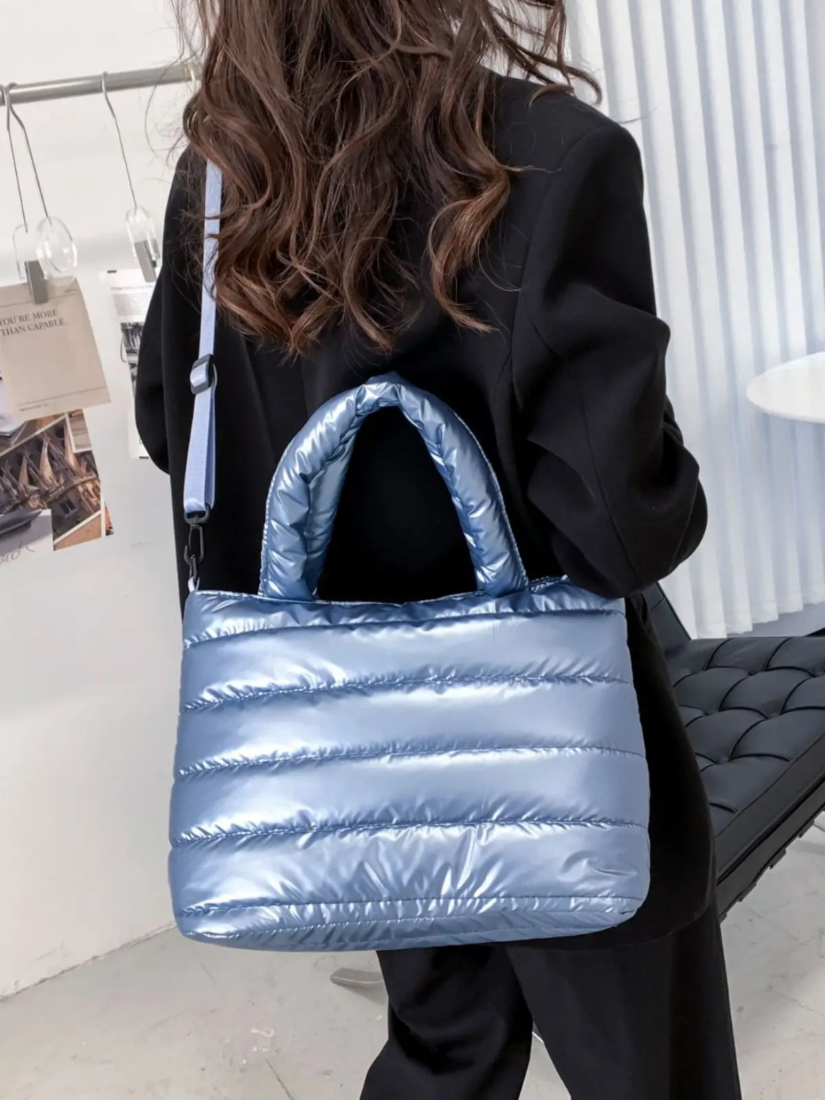 2026 Winter Women's Embroidered Crossbody Bag Blue - Image 7