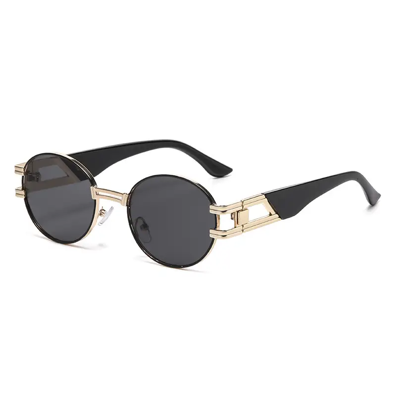 Oval Sunglasses Women Retro Metal White Sunscreen - Image 8