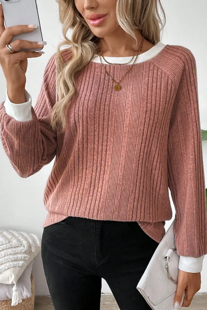 2024 Women's 20 Round Neck Long Sleeve Sweater - Image 3