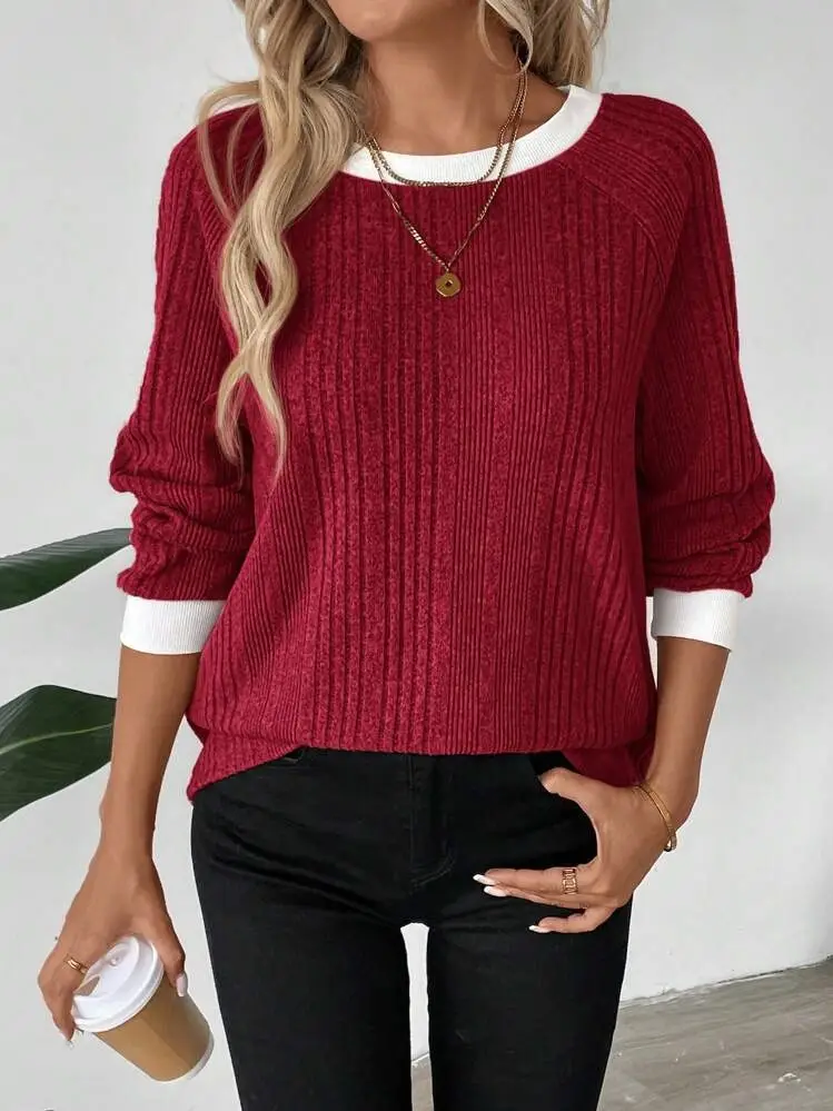 2024 Women's 20 Round Neck Long Sleeve Sweater - Image 4