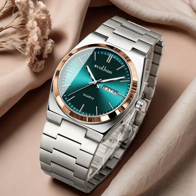 Men's Quartz Watch with Butterfly Buckle & Steel Band - Image 11