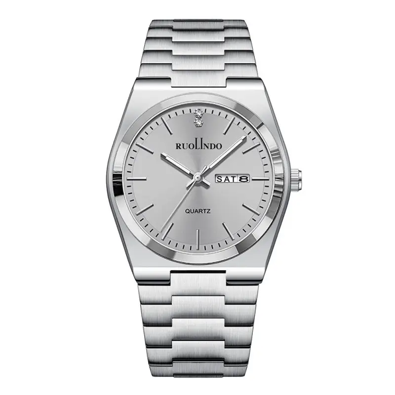 Men's Quartz Watch with Butterfly Buckle & Steel Band - Image 3