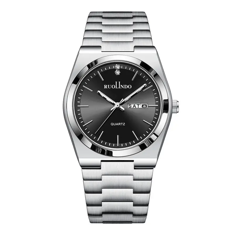 Men's Quartz Watch with Butterfly Buckle & Steel Band - Image 5