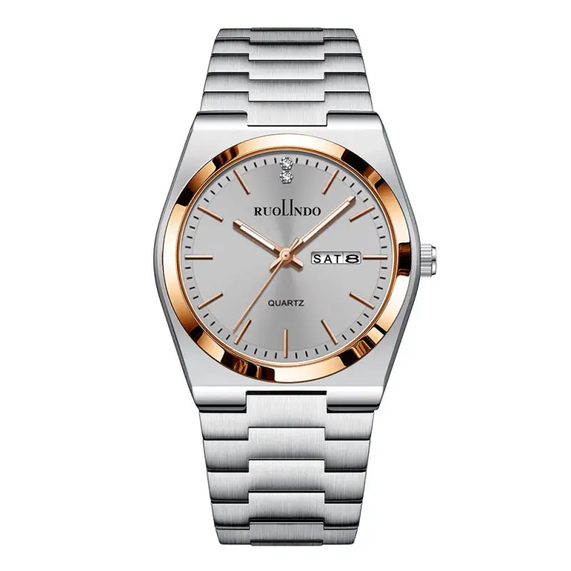 Men's Quartz Watch with Butterfly Buckle & Steel Band - Image 8