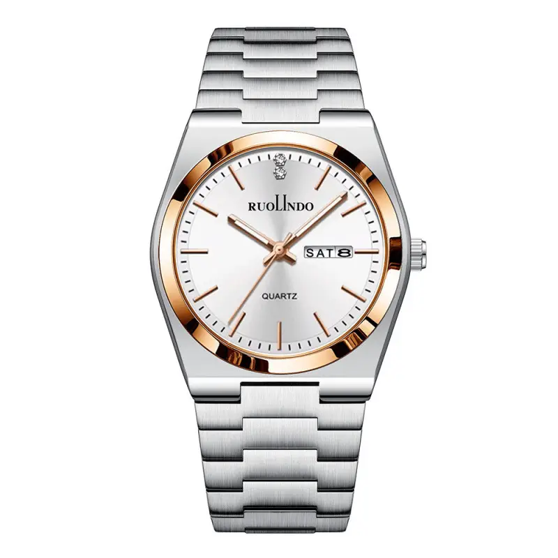 Men's Quartz Watch with Butterfly Buckle & Steel Band - Image 9