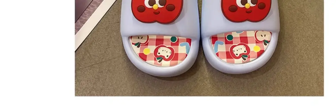 Thick-soled eva sandals and slippers for women's summer outdoor wear cute red apple indoor home bathroom bath non-slip slipper — feature 25
