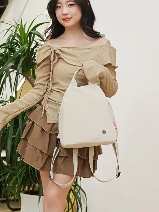 White Waterproof Lightweight Commuter Backpack - Image 5