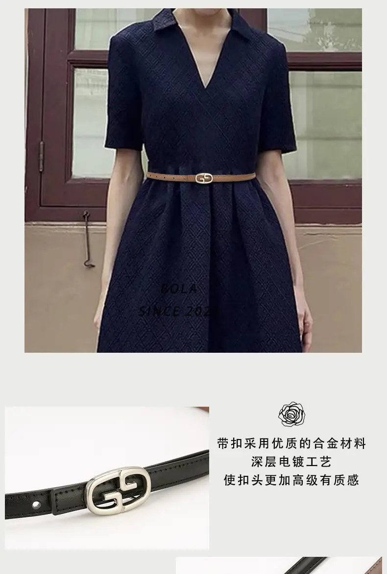 Women Genuine Leather Belt Black Decoration Korean Style — feature 6