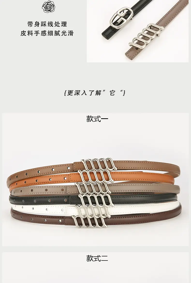 Women Genuine Leather Belt Black Decoration Korean Style — feature 7