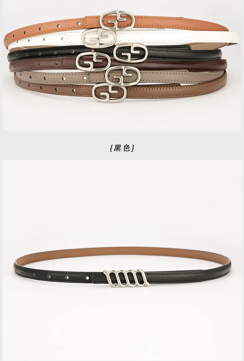 Women Genuine Leather Belt Black Decoration Korean Style — feature 8