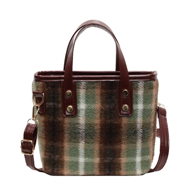 Vintage Plaid Shoulder Bag for Women 2024 - Image 7