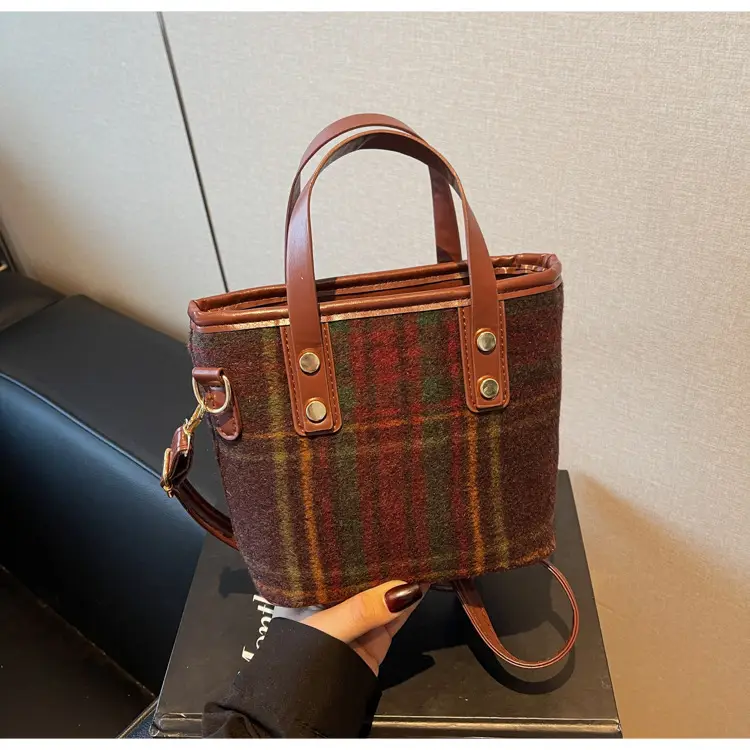 Vintage Plaid Shoulder Bag for Women 2024 — feature 18