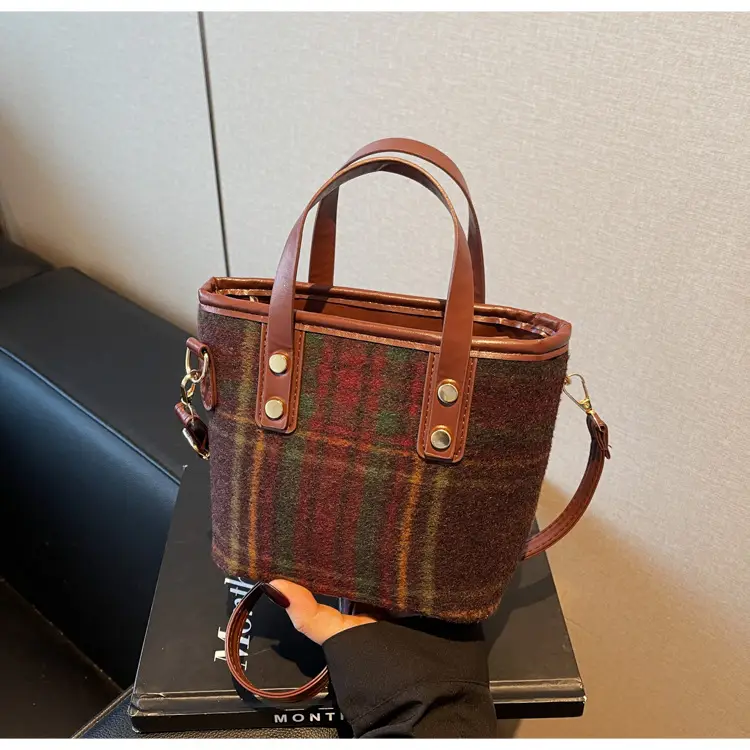 Vintage Plaid Shoulder Bag for Women 2024 — feature 19