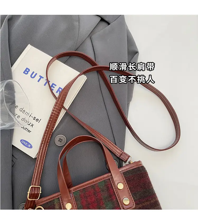Vintage Plaid Shoulder Bag for Women 2024 — feature 2