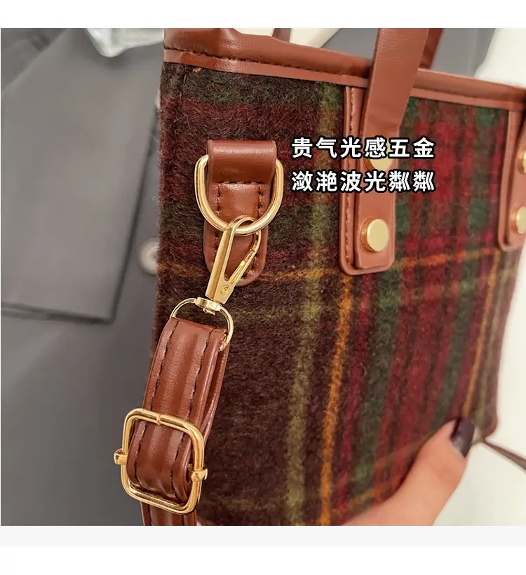 Vintage Plaid Shoulder Bag for Women 2024 — feature 3
