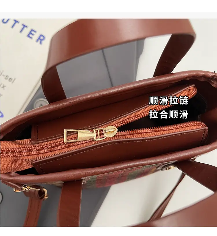 Vintage Plaid Shoulder Bag for Women 2024 — feature 4
