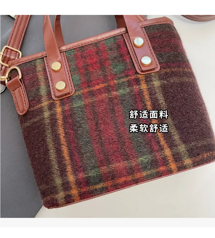 Vintage Plaid Shoulder Bag for Women 2024 — feature 6