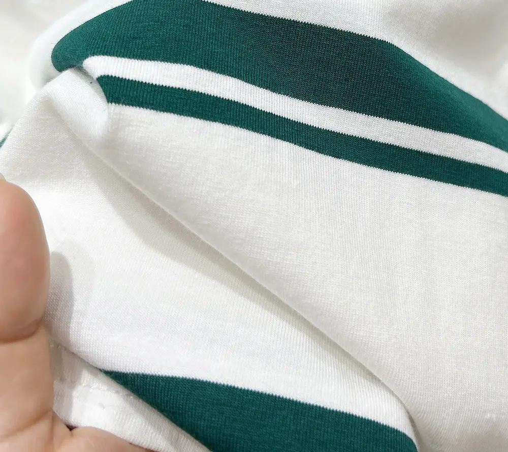 Men Striped Polo Shirt Boys 2025 Summer White Green Black — feature 7