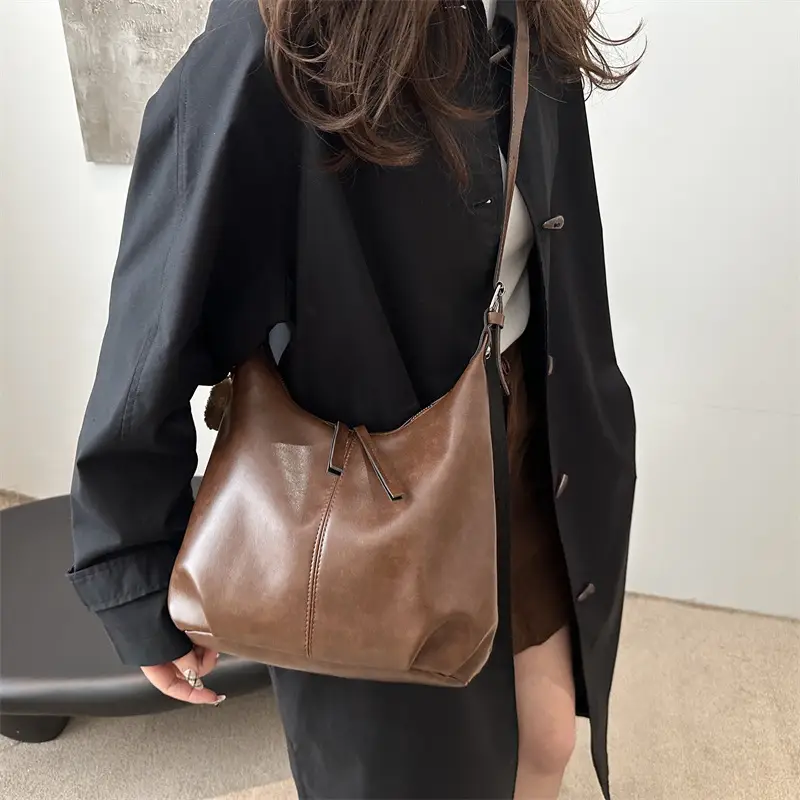 Retro Brown Underarm Bag for Women 2026 - Image 2