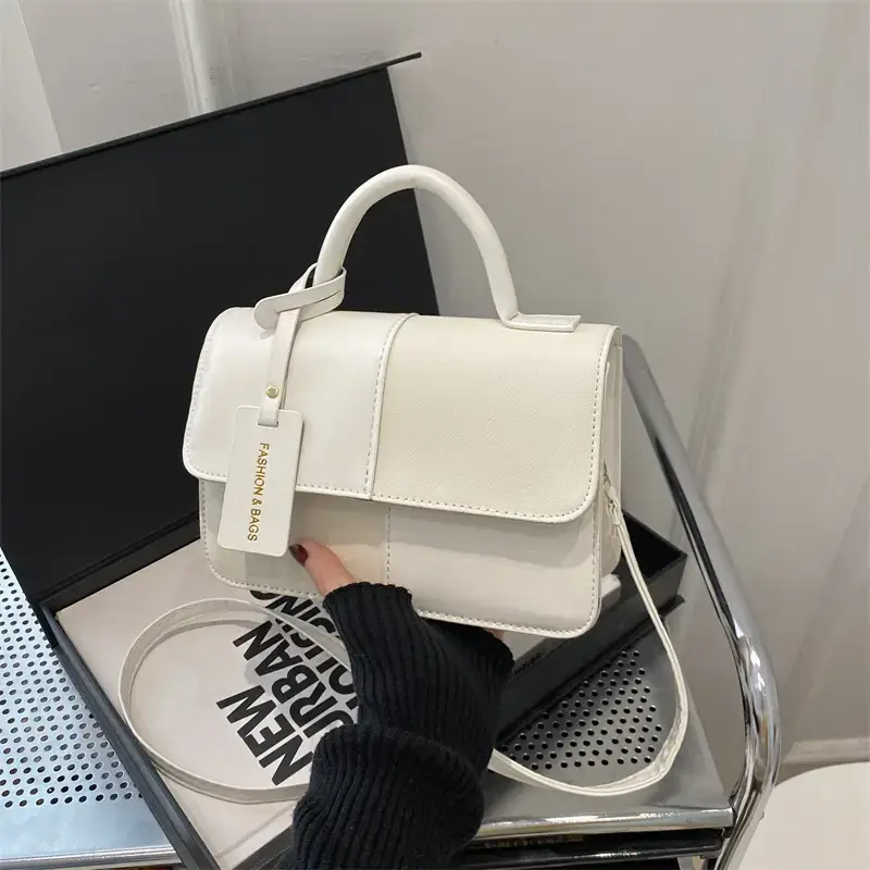 2026 Spring Shoulder Crossbody Patchwork Handbag Blue Grey White - Image 7
