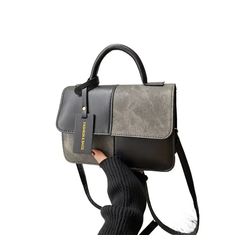 2026 Spring Shoulder Crossbody Patchwork Handbag Blue Grey White - Image 9