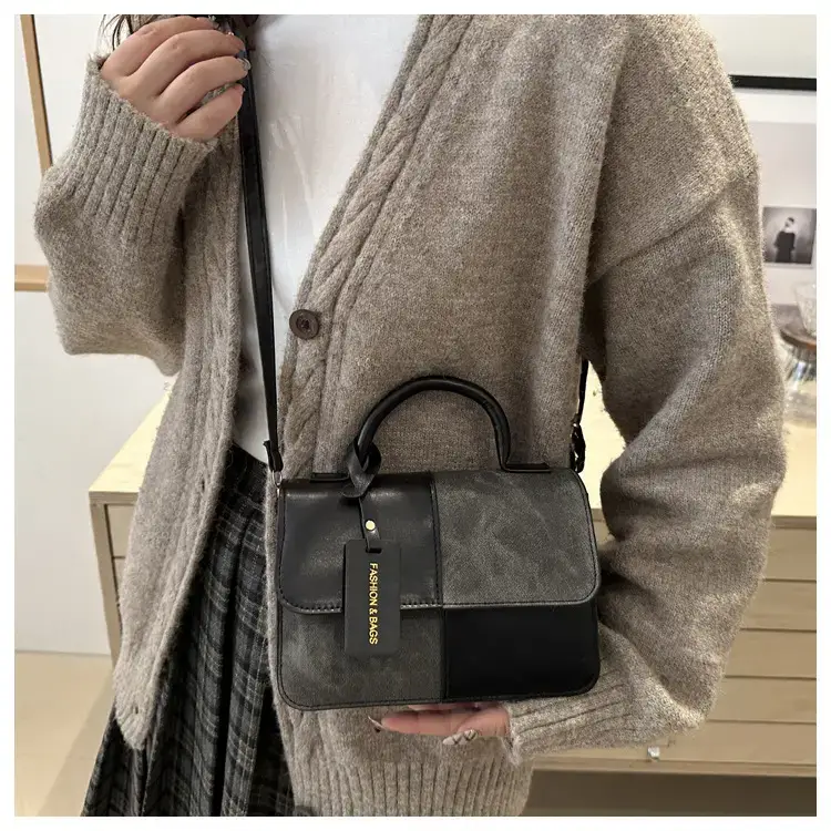 2026 Spring Shoulder Crossbody Patchwork Handbag Blue Grey White — feature 16