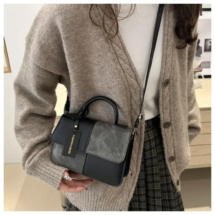 2026 Spring Shoulder Crossbody Patchwork Handbag Blue Grey White — feature 19