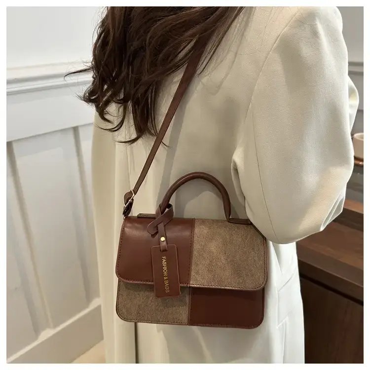 2026 Spring Shoulder Crossbody Patchwork Handbag Blue Grey White — feature 27