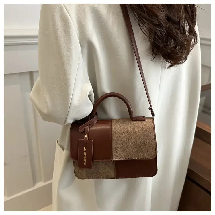 2026 Spring Shoulder Crossbody Patchwork Handbag Blue Grey White — feature 28