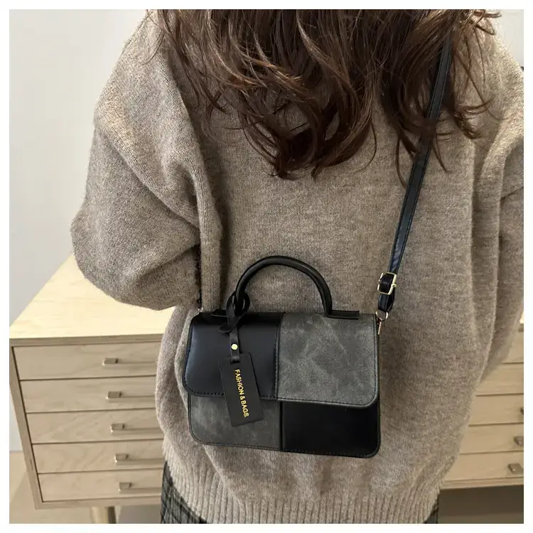 2026 Spring Shoulder Crossbody Patchwork Handbag Blue Grey White — feature 35