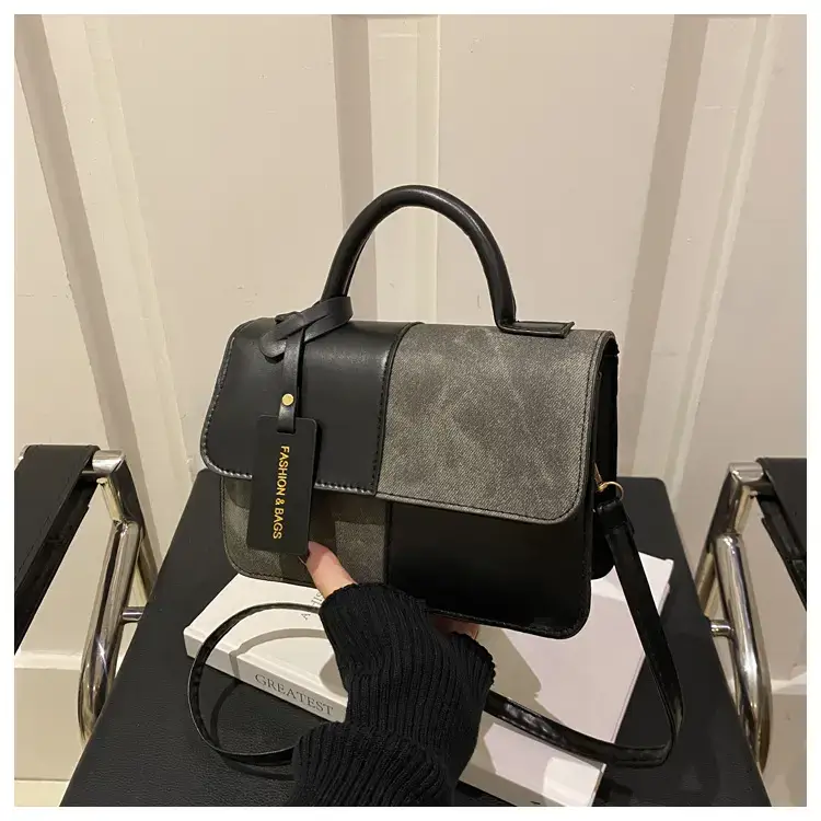 2026 Spring Shoulder Crossbody Patchwork Handbag Blue Grey White — feature 45