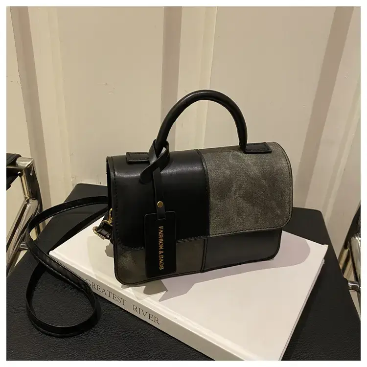 2026 Spring Shoulder Crossbody Patchwork Handbag Blue Grey White — feature 46