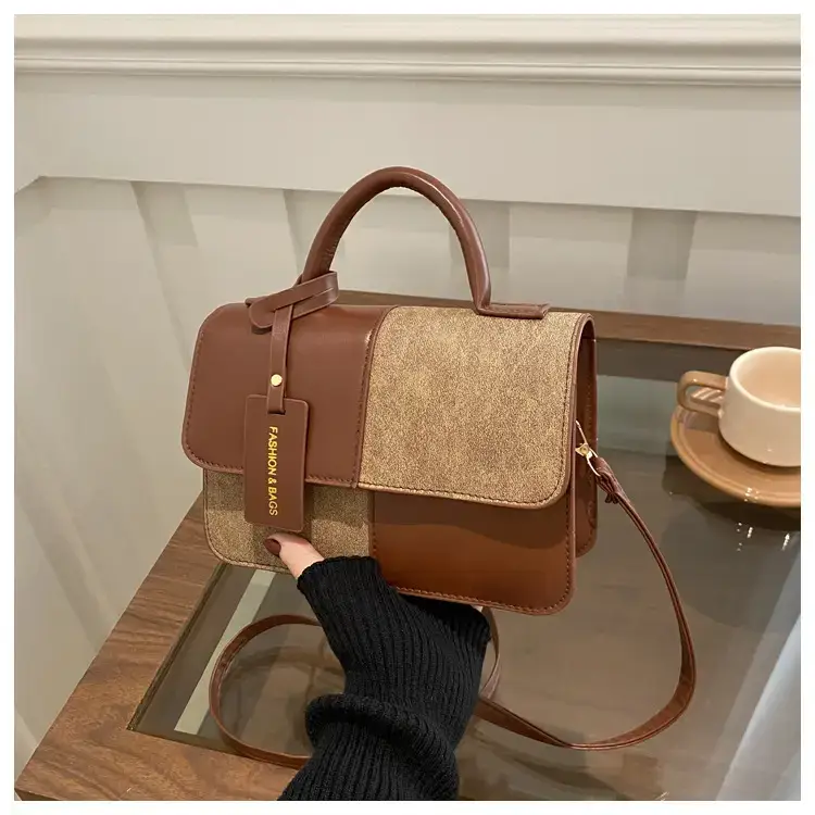 2026 Spring Shoulder Crossbody Patchwork Handbag Blue Grey White — feature 50