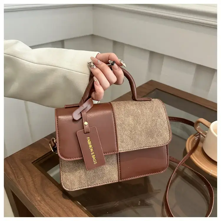 2026 Spring Shoulder Crossbody Patchwork Handbag Blue Grey White — feature 7