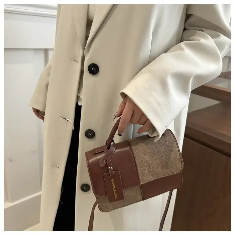 2026 Spring Shoulder Crossbody Patchwork Handbag Blue Grey White — feature 8