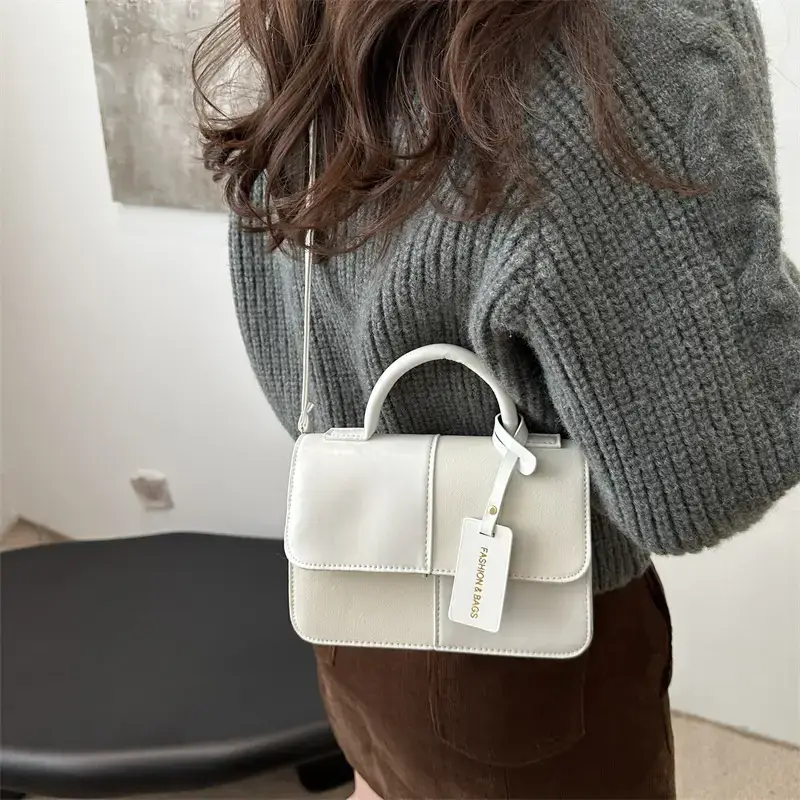 2026 Spring Shoulder Crossbody Patchwork Handbag Blue Grey White - Image 2