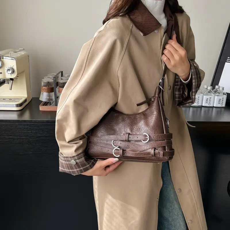 Vintage Brown Belt Bag for Women Winter Casual - Image 6