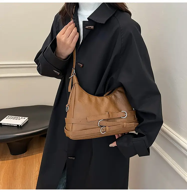 Vintage Brown Belt Bag for Women Winter Casual — feature 12