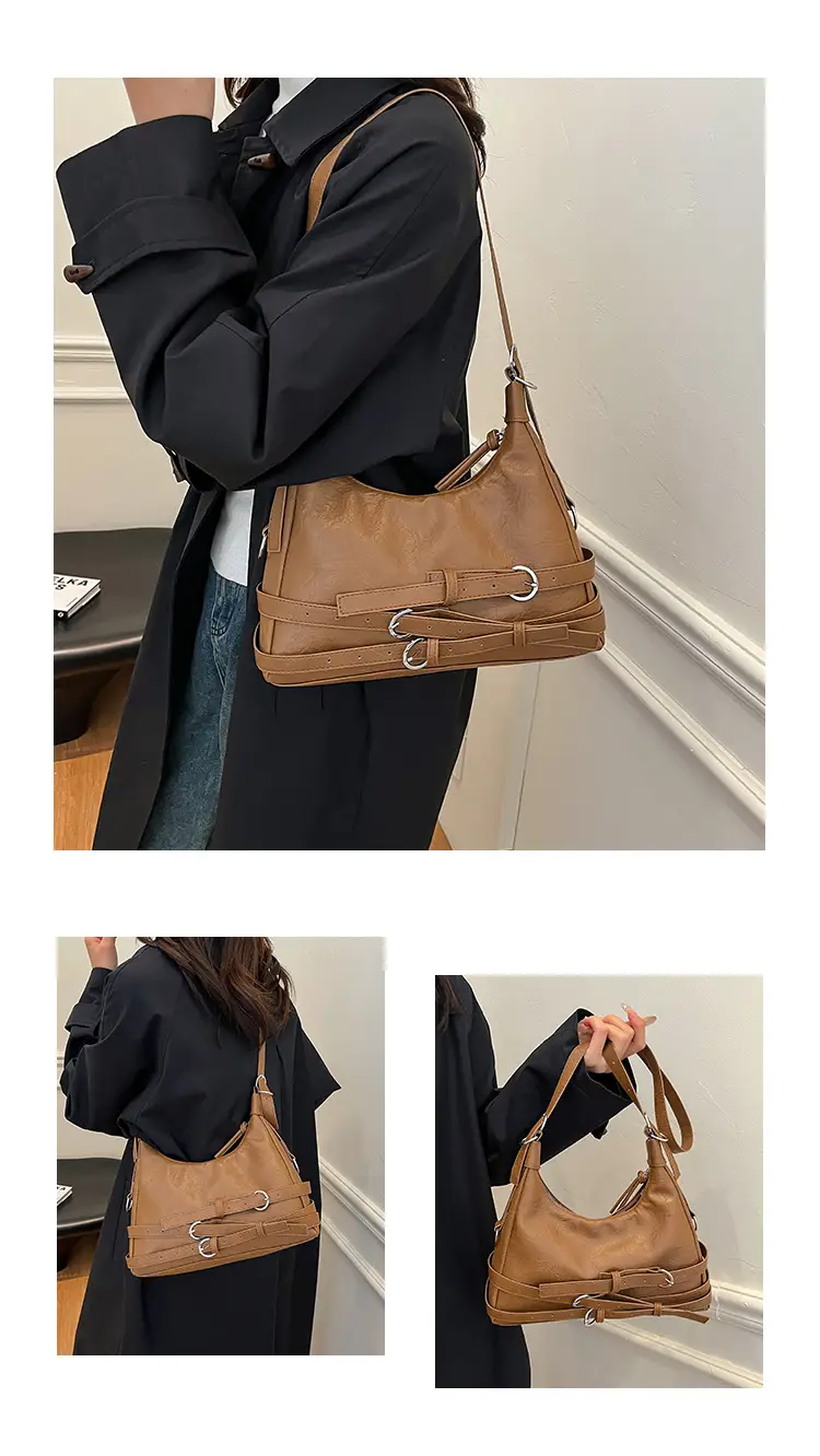 Vintage Brown Belt Bag for Women Winter Casual — feature 21