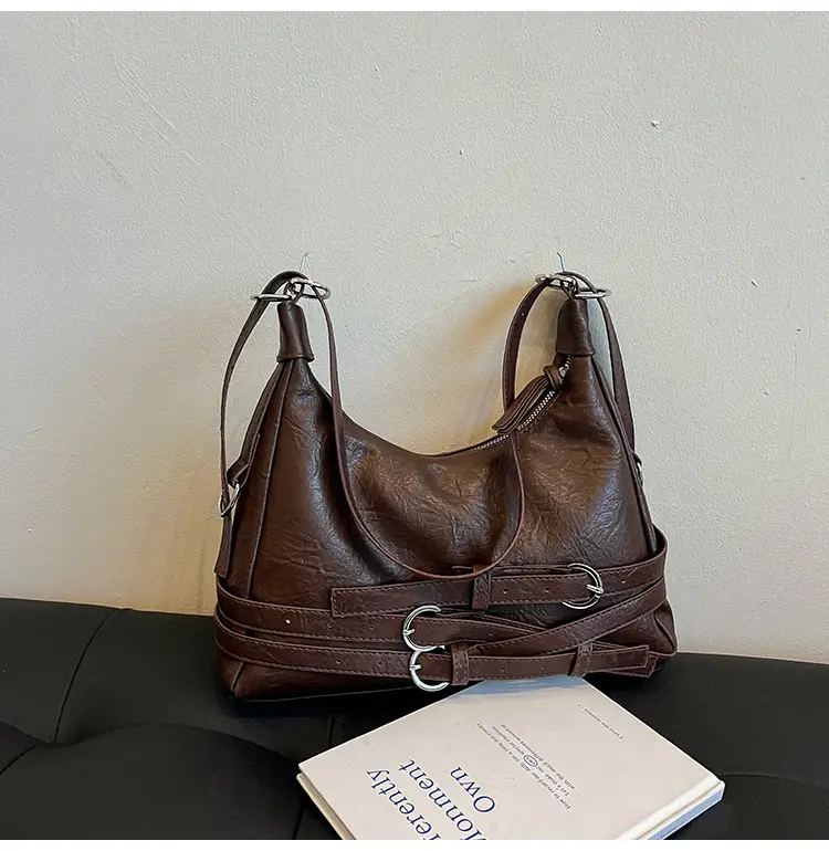 Vintage Brown Belt Bag for Women Winter Casual — feature 25