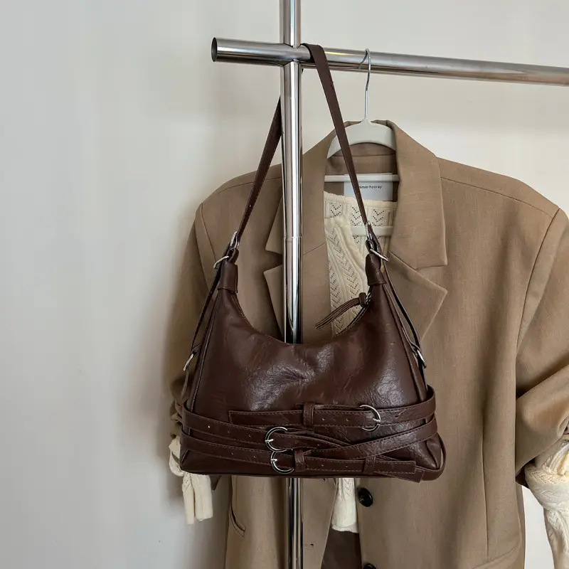 Vintage Brown Belt Bag for Women Winter Casual - Image 2