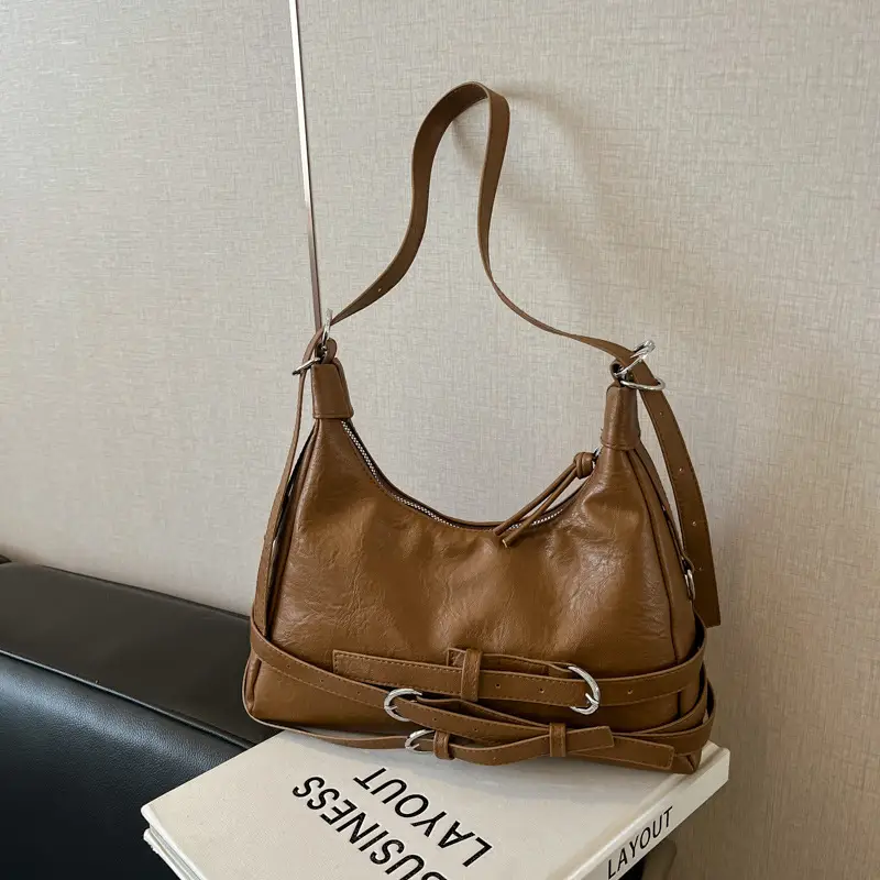 Vintage Brown Belt Bag for Women Winter Casual - Image 4