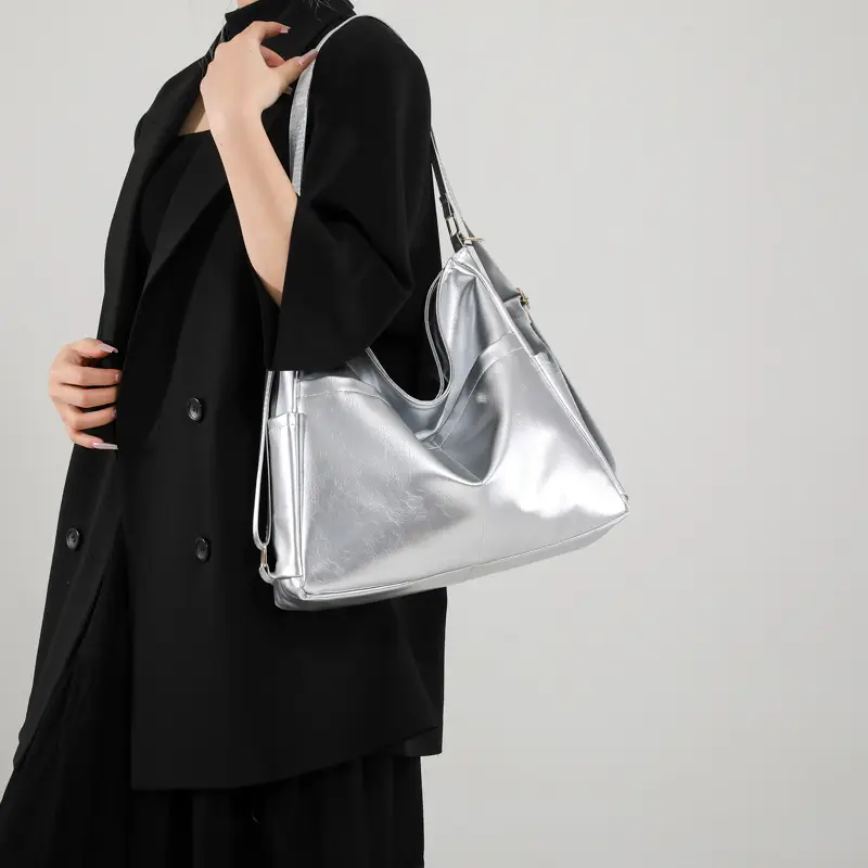 Women Red Glossy Shoulder Bag 2024 Winter School Use