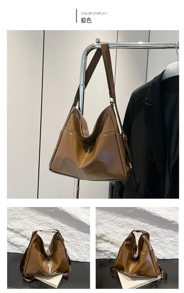 Women Red Glossy Shoulder Bag 2024 Winter School Use — feature 19