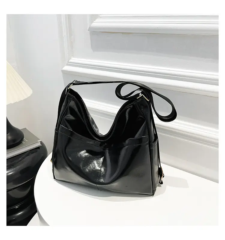 Women Red Glossy Shoulder Bag 2024 Winter School Use — feature 23