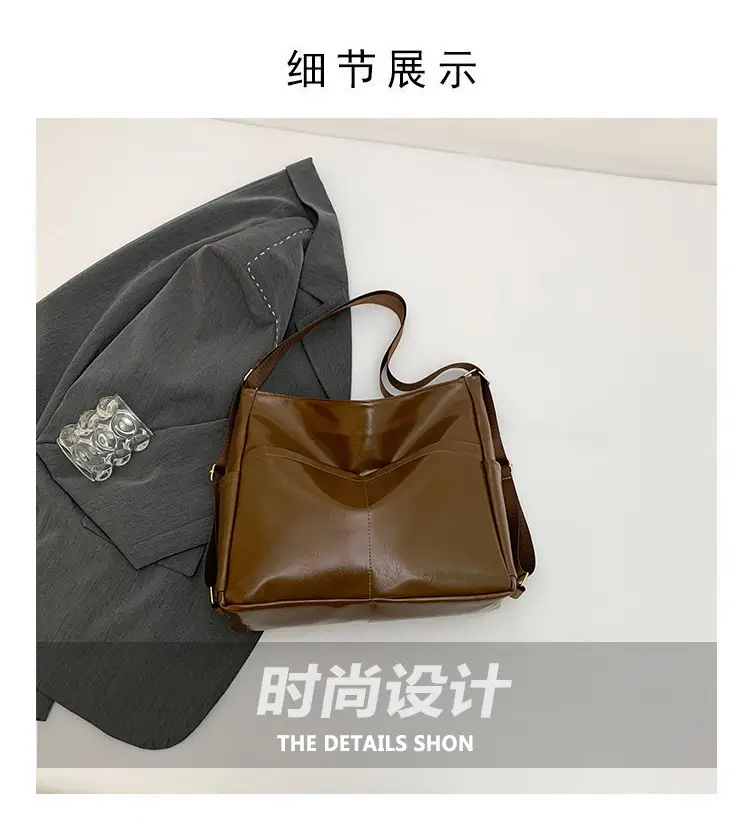 Women Red Glossy Shoulder Bag 2024 Winter School Use — feature 7